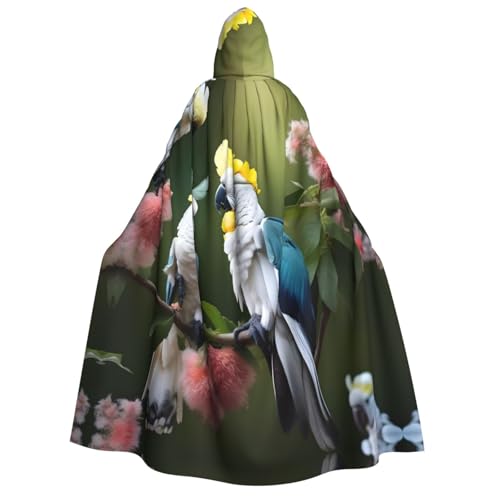 EdWal Wunderschöner Kakadu-Vogel-Blumen-Umhang mit Kapuze, Deluxe-Umhang für Erwachsene, langlebig, Cosplay, Halloween, Party, Hexenkostüm EdWal Wunderschöner Kakadu-Vogel-Blumen-Umhang mit Kapuze, Deluxe-Umhang für Erwachsene, langlebig, Cosplay, Halloween, Party, Hexenkostüm von EdWal