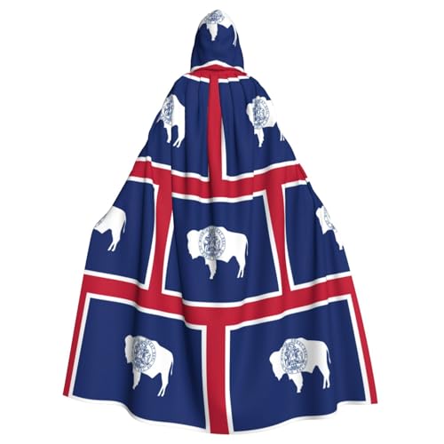 EdWal Wyoming State Flag Print Unisex Erwachsene Kapuzenumhang Umhang Uniform Kapuzenmantel für Halloween Cosplay Kostüme von EdWal