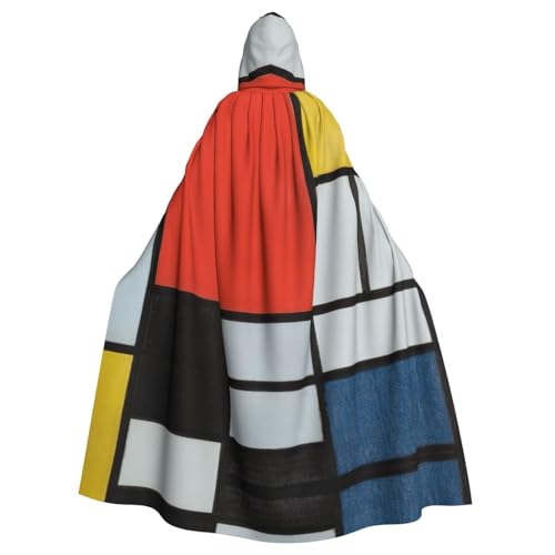 EdWal Zusammensetzung in Rot, Gelb, Blau und Schwarz, Unisex, Erwachsene, Kapuzenumhang, Uniform, Kapuzenmantel, für Halloween, Cosplay-Kostüme von EdWal