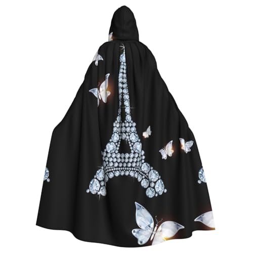 Eiffelturm-Druck, Unisex, Erwachsene, Kapuzenumhang, Uniform, Kapuzenmantel, für Halloween, Cosplay-Kostüme Eiffelturm-Druck, Unisex, Erwachsene, Kapuzenumhang, Uniform, Kapuzenmantel, für Halloween, Cosplay-Kostüme von EdWal