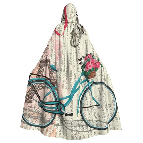 Eiffelturm-Fahrradaufdruck, Unisex, Erwachsene, Kapuzenumhang, Uniform, Kapuzenmantel, für Halloween, Cosplay-Kostüme Eiffelturm-Fahrradaufdruck, Unisex, Erwachsene, Kapuzenumhang, Uniform, Kapuzenmantel, für Halloween, Cosplay-Kostüme von EdWal