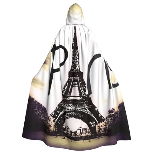 Eiffelturm Love Paris Print Unisex Erwachsene Kapuzenumhang Umhang Uniform Kapuzenmantel für Halloween Cosplay Kostüme Eiffelturm Love Paris Print Unisex Erwachsene Kapuzenumhang Umhang Uniform Kapuzenmantel für Halloween Cosplay Kostüme von EdWal