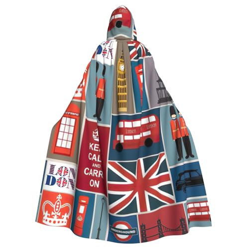 England Symbole Print Unisex Erwachsene Kapuzenumhang Umhang Uniform Kapuzenmantel für Halloween Cosplay Kostüme von EdWal