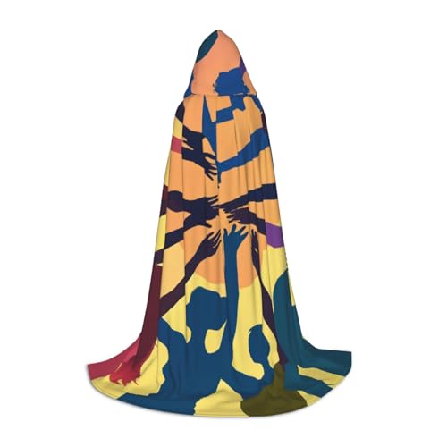 Gymnastik-Spiel-Druck mit Kapuze, Zauberer-Robe, Halloween-Umhang, Mittelalter-Renaissance, Cosplay, Weihnachten, Party-Outfits von EdWal