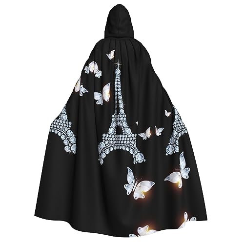 Kapuzenumhang mit Eiffelturm-Druck, Deluxe-Umhang für Erwachsene, langlebig, Cosplay, Halloween, Party, Hexenkostüm Kapuzenumhang mit Eiffelturm-Druck, Deluxe-Umhang für Erwachsene, langlebig, Cosplay, Halloween, Party, Hexenkostüm von EdWal