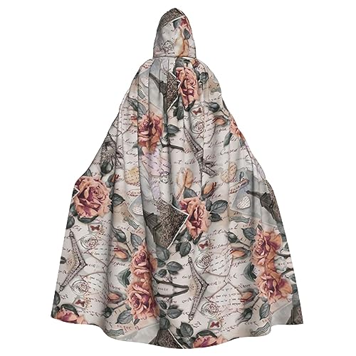 Kapuzenumhang mit Eiffelturm-Motiv und Blumenmotiv, für Halloween, Party, Cosplay, Kostüme, Zauberer, Kapuzenmantel Kapuzenumhang mit Eiffelturm-Motiv und Blumenmotiv, für Halloween, Party, Cosplay, Kostüme, Zauberer, Kapuzenmantel von EdWal