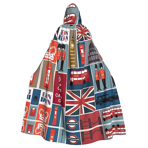 Kapuzenumhang mit England-Symbol-Aufdruck, Halloween-Umhang für Party, Cosplay, Kostüme, Zauberer, Kapuzenmantel Kapuzenumhang mit England-Symbol-Aufdruck, Halloween-Umhang für Party, Cosplay, Kostüme, Zauberer, Kapuzenmantel von EdWal