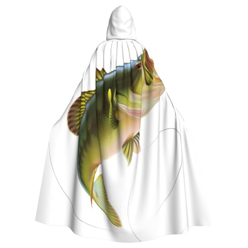 Köder mit Angelschnur, essender kleiner Fisch-Druck, Unisex, Erwachsene, Kapuzenumhang, Uniform, Kapuzenmantel, für Halloween, Cosplay-Kostüme von EdWal