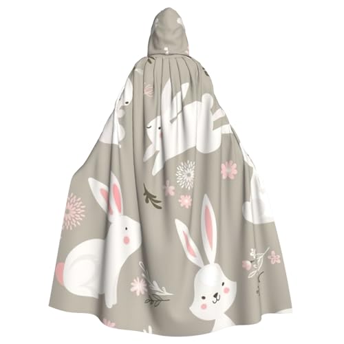 Osterhasen-Blumendruck, Unisex, Erwachsene, Kapuzenumhang, Uniform, Kapuzenmantel, für Halloween, Cosplay-Kostüme Osterhasen-Blumendruck, Unisex, Erwachsene, Kapuzenumhang, Uniform, Kapuzenmantel, für Halloween, Cosplay-Kostüme von EdWal