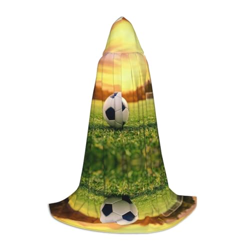 Zauberer-Robe mit Kapuze, Fußball-Druck, Halloween, Mittelalter-Renaissance, Cosplay, Weihnachten, Party-Outfits von EdWal