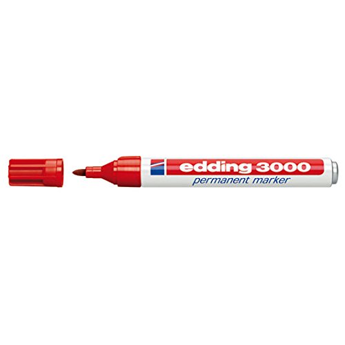 Edding E 3000, rot - Permanentmarker wasserfest von edding