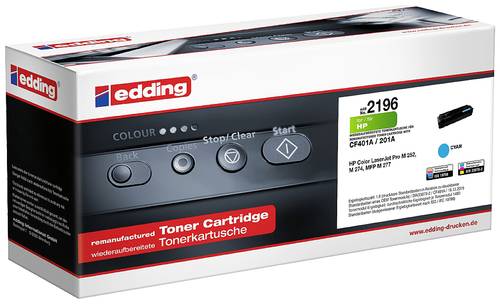 Edding EDD-2196 Toner ersetzt HP 201A (CF401A) Cyan 1400 Seiten Kompatibel Toner von Edding