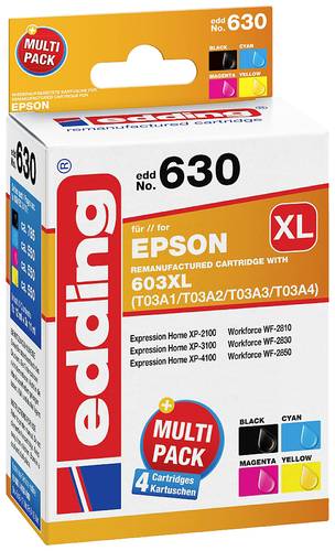 Edding Druckerpatrone ersetzt Epson 603XL, T03A6, T03A1, T03A2, T03A3, T03A4 Kompatibel Kombi-Pack S von Edding