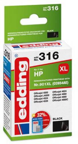Edding Druckerpatrone ersetzt HP 901XL, CC654AE Kompatibel Schwarz EDD-316 18-316 von Edding