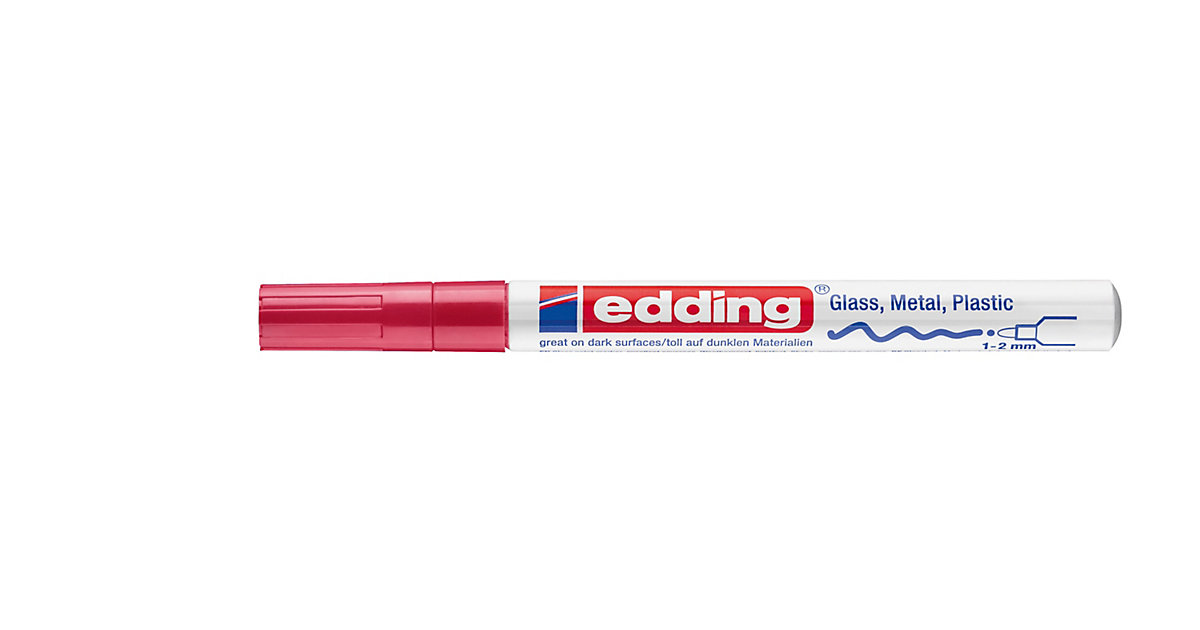 Glanzlackmarker 751 rot, Strichstärke: ca. 1-2 mm von Edding