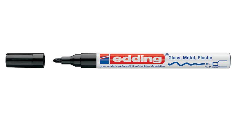 Glanzlackmarker 751 schwarz, Strichstärke: ca. 1-2 mm von Edding