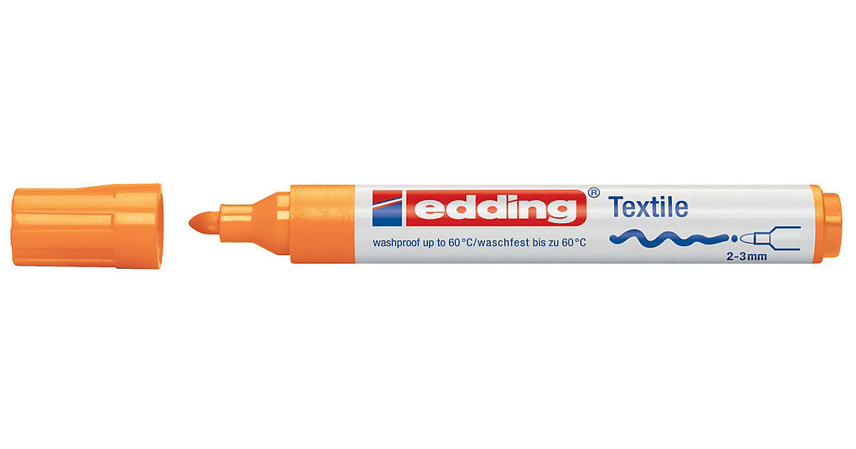 Textilmarker edding 4500 creative, Rundspitze, 2-3 mm, neonorange Textilmarker edding 4500 creative, Rundspitze, 2-3 mm, neonorange von Edding
