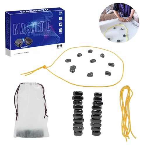Magnetspiel Familien-Spiel, Magnetisches Strategie Brettspiel mit 20 Magneten, Spielseil, Aufbewahrungsbeutel & Anleitung, für Kinder & Erwachsene, Denkspiel zur Förderung von Logik & Familieninterakt von Eddrfy