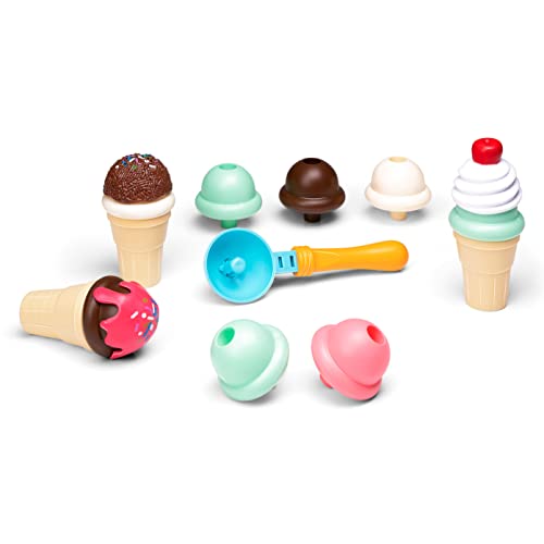 Eddy Toys 8711252231013 Spielzeug-Eiscreme-Set-15 Teile-austauschbar-mit Eiscreme-Schaufel-fröhliche Farben von Eddy Toys