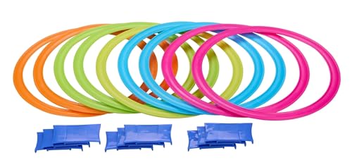 Eddy Toys Himmel und Hölle Spiel - Outdoor Spielzeug - 10 Ringe - Outdoorspiel - 20 Teile - Kinder, Blau, Rosa, Orange, Grün Eddy Toys Himmel und Hölle Spiel - Outdoor Spielzeug - 10 Ringe - Outdoorspiel - 20 Teile - Kinder, Blau, Rosa, Orange, Grün von Eddy Toys
