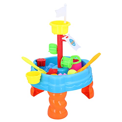 Eddy Toys Sand- und Wassertisch - Eimer, Harke, Schaufel, Rolle, 5 Förmchen - Outdoor-Spielzeug - 58,5 cm von Eddy Toys