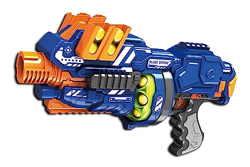 Eddy Toys Spielzeugpistole mit Kugeln - 20 Kugeln - funktioniert mit AA-Batterien - Blau von Eddy Toys