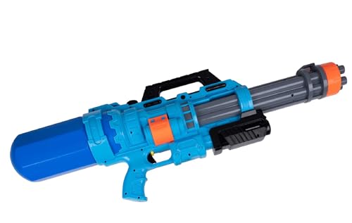 Große Pumpgun Wasserpistole mit extra großem Tank, leicht befüllbar, bis zu 6 Meter Reichweite, Rutschfester Griff, ergonomisch geformt, Vol. ca. 1500 ml, (L) ca. 68 cm (Blau) von Eddy Toys