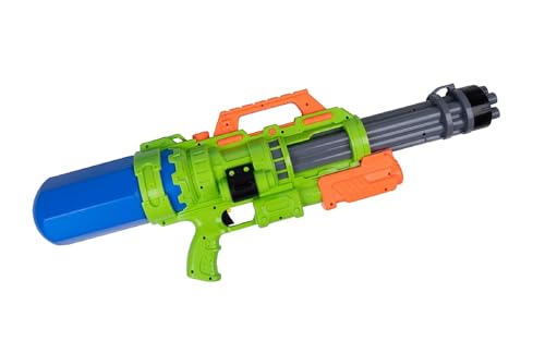 Große Pumpgun Wasserpistole mit extra großem Tank, leicht befüllbar, bis zu 6 Meter Reichweite, Rutschfester Griff, ergonomisch geformt, Vol. ca. 1500 ml, (L) ca. 68 cm (Grün) von Eddy Toys