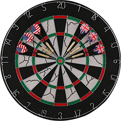 Lifetime 17881 Dartscheibe Ø 45cm beidseitig bespielbar Dartboard inkl. 6 Dartpfeile Bar/Pub/Kneipe, Schwarz von Lifetime