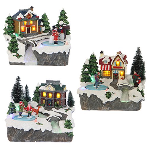 Edelman 8718861249880 Stadt mit Kindern 3Ass mit Weihnachtslichtern, Dekoration und Objekt, Mehrfarbig von Edelman
