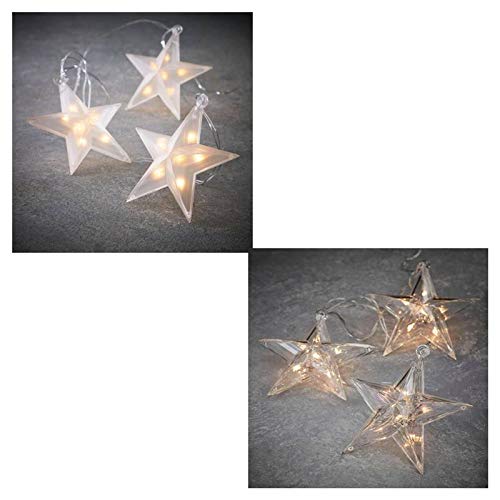 Edelman LED-Sterne, warmweiß, 2 Asss, Weihnachtsdekoration, Mehrfarbig, 8718861498738 von Edelman