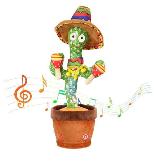 Edencomer Tanzender Sprechender Kaktus, Singender Kaktus Spielzeug nachsprechen, Interaktive Sprachaufnahme Plüschtier für Kinder, Geschenke für Jungen Mädchen Erwachsene (Drummer) von Edencomer