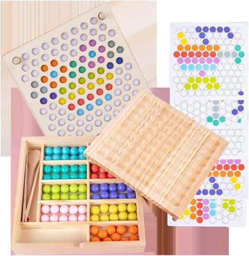 Holz Clip Beads Brettspiel, Montessori Pädagogisches Holzspielzeug Regenbogen Puzzle Board Clip Perlen Spiel Puzzle Board, Frühe Pädagogisches Brettspiel für Kinder 2-7 Jahre Holz Clip Beads Brettspiel, Montessori Pädagogisches Holzspielzeug Regenbogen Puzzle Board Clip Perlen Spiel Puzzle Board, Frühe Pädagogisches Brettspiel für Kinder 2-7 Jahre von Edencomer
