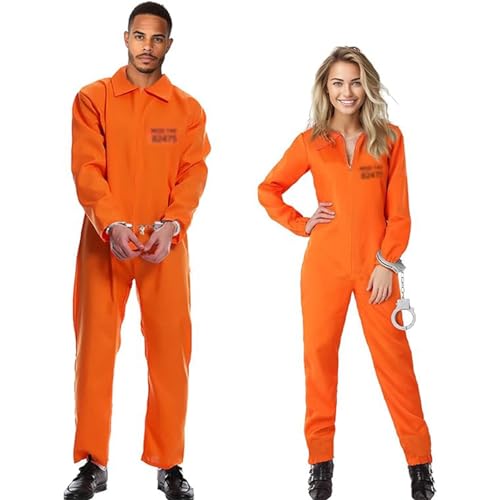 Edhomenn Halloween-Kostüm für Damen und Herren, mit Zahlenaufdruck, Overall, Gefängnisanzug, Kostüm, für Erwachsene, Cosplay-Outfits (09 Gelb A, M) von Edhomenn