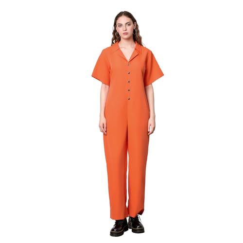 Edhomenn Halloween-Kostüm für Damen und Herren, mit Zahlendruck, Overall, Gefängniskocher, Kostüm, für Erwachsene, Cosplay-Outfits (05 Orange, Größe M) von Edhomenn