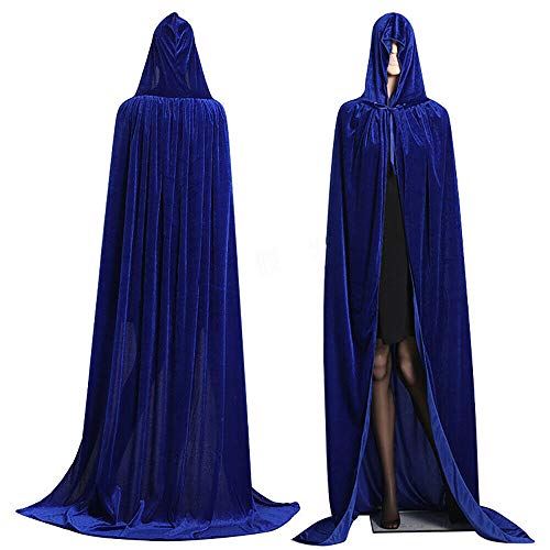 Edhomenn Halloween-Kostüme für Damen, langer Hexenumhang mit Kapuze, Vampirumhang, Urlaubsparty-Outfits, Verkleidung (04 Blau, Einheitsgröße) von Edhomenn