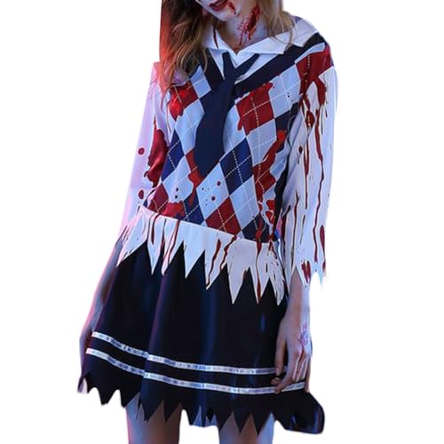 Edhomenn Horrorbraut Halloween-Kostüme für Damen, Cosplay-Outfits, Verkleidung (02 Weiß, L) von Edhomenn