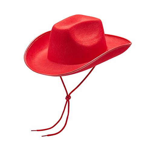 Edhomenn Texanischer Cowboyhut für Damen, flauschiger Federbesatz, Cowgirl-Hut, Kostümparty, Zubehör (10 rot, Einheitsgröße) von Edhomenn