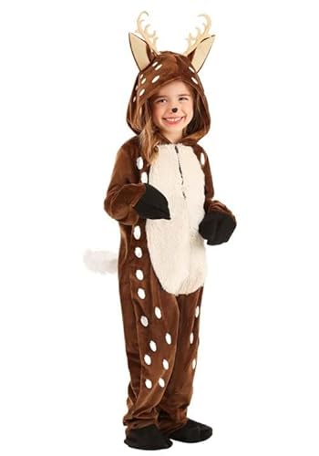 Edhomenn Tierkostüm, Hirschkostüm für Kinder, Jungen, Mädchen, Rollenspiel, langärmelig, mit Kapuze, Strampler, Leopard, Cosplay-Kostüm, Jumpsuits (Beige, 7–8 Jahre) von Edhomenn