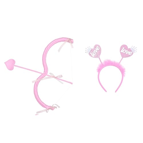 Edhomenn Valentinstag Amor Pfeil Set, Amor Bogen und Pfeil Kostüm, Damen Valentinstag Verkleidung (08 Rosa, 2 Stück, Einheitsgröße) von Edhomenn