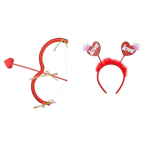 Edhomenn Valentinstag Amor Pfeil Set, Amor Bogen und Pfeil Kostüm, Damen Valentinstag Verkleidung (08 Rot, 2 Stück, Einheitsgröße) von Edhomenn
