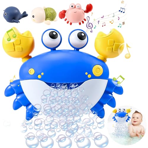 Editbar Baby Badewannenspielzeug, Crab Bubble Maker Spielzeug für Kinder, Bubble Badespielzeug Set Mit Musik, Baby Wasserspielzeug Badewanne Spielzeug, Badewannenspielzeug zum Kinderbaden Geeignet von Editbar