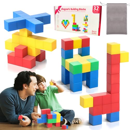 Editbar Magnetische Bausteine für Kinder,32 Stück Magnete Spielzeug 24mm Magnetbausteine Magnetspiel,Pädagogisches Spielzeug Magnetischer Würfel für Geschenk ab 4 5 6 7 Jahre Bauklötze Kinder Editbar Magnetische Bausteine für Kinder,32 Stück Magnete Spielzeug 24mm Magnetbausteine Magnetspiel,Pädagogisches Spielzeug Magnetischer Würfel für Geschenk ab 4 5 6 7 Jahre Bauklötze Kinder von Editbar