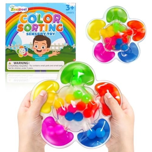 Farbsortierspielzeug,Fidget Toys,Farbsortierspielzeug, Squeezable Farben Sortieren, Stress GelgefüLlte Spielzeuge für Kinder,Farbsortierung Motorikspielzeug für ADHS Kinder Erwachsener von Editbar