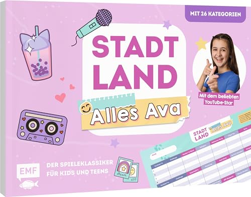 Stadt, Land, Alles AVA – Der Spieleklassiker für Kids und Teens: Der ultimative Stadt, Land, Fluss-Spieleblock mit 26 Kategorien von Alles AVA von Edition Michael Fischer / EMF Verlag