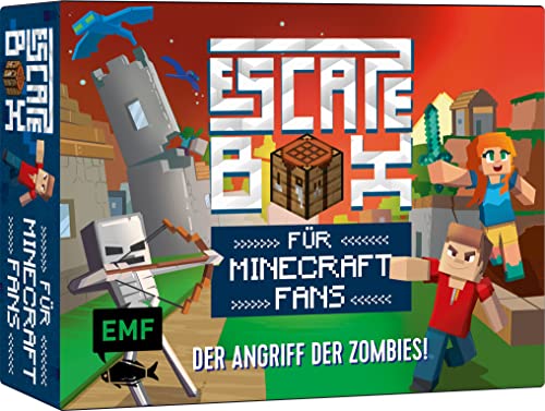 Edition Michael Fischer GmbH Die Escape-Box für Minecraft-Fans: Der Angriff der Zombies!: Die Zeit läuft - schafft Ihr es die Rätsel zu lösen, um euer Dorf zu retten? Für 2-5 Kinder ab 7 Jahren von Edition Michael Fischer GmbH