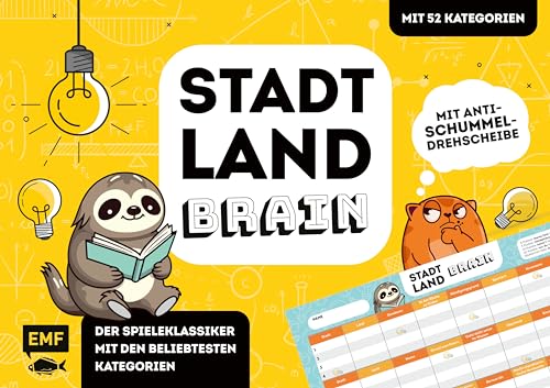 Stadt, Land, Brain – Der Spieleklassiker mit den beliebtesten Kategorien: Der ultimative Stadt, Land, Fluss-Spieleblock mit 52 Kategorien und Anti-Schummel-Drehscheibe – von 8-99 Jahren Stadt, Land, Brain – Der Spieleklassiker mit den beliebtesten Kategorien: Der ultimative Stadt, Land, Fluss-Spieleblock mit 52 Kategorien und Anti-Schummel-Drehscheibe – von 8-99 Jahren von Edition Michael Fischer / EMF Verlag