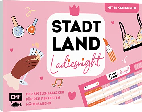 Stadt, Land, Ladiesnight – Der Spieleklassiker für den perfekten Mädelsabend: Der Stadt, Land, Fluss-Spieleblock mit 26 Kategorien für alle Prosecco-Tanten und Schuh-Sammlerinnen – von 12-99 Jahren von Edition Michael Fischer GmbH