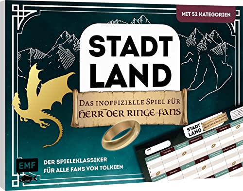 Stadt, Land, das inoffizielle Spiel für Herr der Ringe-Fans – Der Spieleklassiker für alle Fans von Tolkien: Der ultimative Stadt, Land, Fluss-Block mit 52 Kategorien aus der beliebten Fantasy-Reihe von Edition Michael Fischer