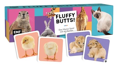 Edition Michael Fischer Memo-Spiel: Fluffy Butts – Finde den passenden Po zum Kopf! Mit 60 lustigen Tier-Motiven von Cute bis flauschig für Tierfans von 6-99 Jahren von Edition Michael Fischer